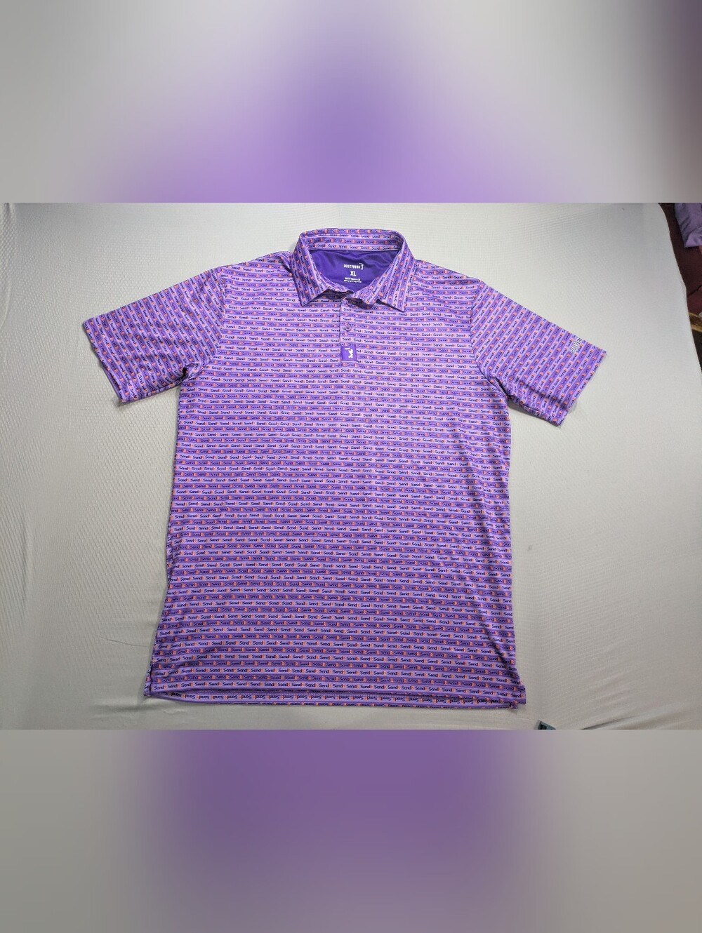 Bogey Bros Golf Polo Shirt Mens XL Purple Send It Performance Short Sleeve